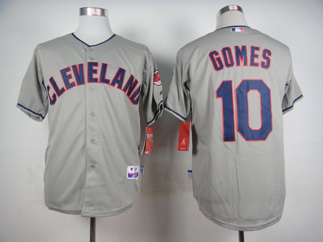 Men Cleveland Indians #10 Gomes Grey MLB Jerseys->cleveland indians->MLB Jersey
